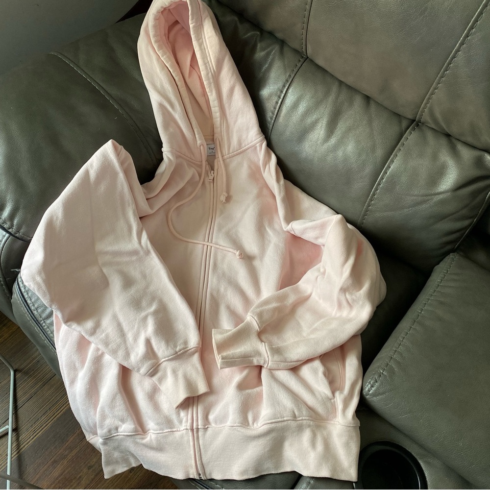 Tna Women's Cozy Fleece Boyfriend Zip Hoodie Sweatshirt - pink - size 2